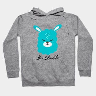 Blue Meditating Llama be still and know Hoodie